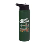 I Love Quilting Machine à coudre Passion Stainless Steel Insulated Water Bottle