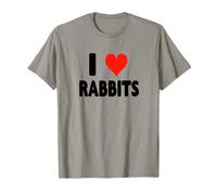 I Love Rabbits - Lièvre en Forme de cœur, Lapin à Queue de Coton Mignon T-Shirt