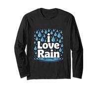 I Love Rain Gouttes d'eau Art Manche Longue