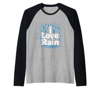 I Love Rain Gouttes d'eau Art Manche Raglan