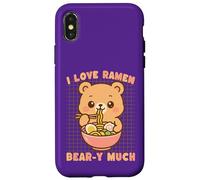 I Love Ramen Bear-y Much Kawaii Bear Nouilles Coque pour iPhone X/XS