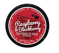 I Love Raspberry & Blackberry Body Butter, Made With 87% Naturally Derived Ingredients Including Shea Butter & Coconut Oil For Soft & Hydrated Skin, Moisturising & Lightly Scented, Contains Natural Fruit Extracts, Vegan-Friendly - 200ml