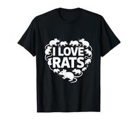 I Love Rats en Forme de cœur Motif rongeurs T-Shirt