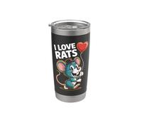 I Love Rats Heart Ballon Souris Fun Gobelet isotherme en acier inoxydable double paroi