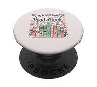 I Love Reading and Books Humour PopSocket Noir Poignée PopSocket Support extensible pour téléphone portable