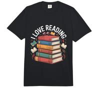 I Love Reading Book Stack Athusiast Comfort Colors Adult Heavyweight T-Shirt