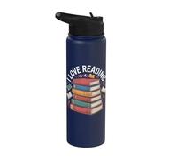 I Love Reading Book Stack Athusiast Stainless Steel Insulated Water Bottle