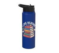 I Love Reading Book Stack Athusiast Stainless Steel Insulated Water Bottle