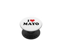I Love Red Heart Mayonnaise Mayonnaise Amateur de Sandwich PopSockets PopGrip Adhésif