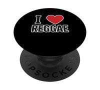 I Love Reggae - Jamaica Music Vibes Vintage Design Ska PopSockets PopGrip Adhésif