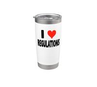 I Love Regulations - Heart Cute Funny Rules Controls Audit Gobelet isotherme en acier inoxydable double paroi