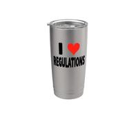 I Love Regulations - Heart Cute Funny Rules Controls Audit Gobelet isotherme en acier inoxydable double paroi