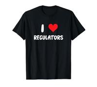 I Love Regulators - Vérification des Risques de conformité aux règles de réglementation T-Shirt Graphique avec Valeur, Homme, Noir, S