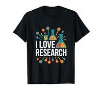 I Love Research Chimie Science Fun T-Shirt Graphique avec Valeur, Homme, Noir, M