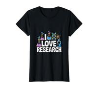 I Love Research Science Chimie Fun T-Shirt Graphique avec Valeur, Femme, Noir, XL