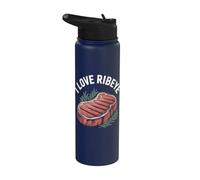 I Love Ribeye Classic Steak Lovers Delight Stainless Steel Insulated Water Bottle