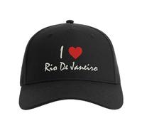 I Love Rio de Janeiro City Brazil Casquette de baseball brodée Flexfit pour homme Unisexe Sport Noir, Noir , taille unique