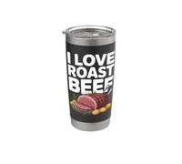 I Love Roast Beef Carnivore Meat Lover BBQ Humour Gobelet isotherme en acier inoxydable double paroi