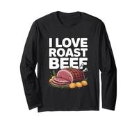 I Love Roast Beef Carnivore Meat Lover BBQ Humour Manche Longue