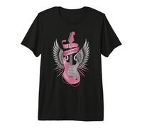I Love Rock and Roll Ailes d'ange Vintage pour Guitare Rose T-Shirt Haut de Gamme