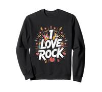 I Love Rock Bold Guitar Music Explosion Sweatshirt