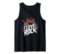 I Love Rock Drums Guitare Musique Fun Débardeur