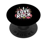 I Love Rock Instruments de Musique Design Amusant PopSockets PopGrip Adhésif