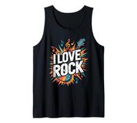 I Love Rock Music Guitare Notes Explosion Débardeur
