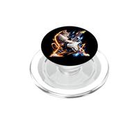 I Love Rock & Roll, Rock Cat Playing Electric Guitar Graphic PopSockets PopGrip pour MagSafe