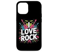 I Love Rock Vibrant Guitare Tambour Coque pour iPhone 12/12 Pro
