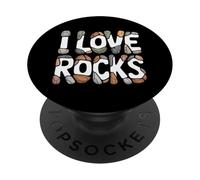 I Love Rocks Fossil Stone Amateur PopSockets PopGrip Adhésif