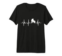 I Love Roller Derby Pulse Line T-Shirt Haut de Gamme