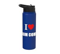 I Love Rom Coms For Women Men Girls Boys Romantic Comédies Stainless Steel Insulated Water Bottle