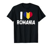 I Love Romania Pride Drapeau roumain Cœur Roumanie Voyage T-Shirt