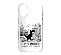 I Love Rome, Pixel Dinosaur in Rome Retro City Adventure Coque pour iPhone 17