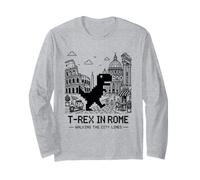I Love Rome, Pixel Dinosaur in Rome Retro City Adventure Manche Longue