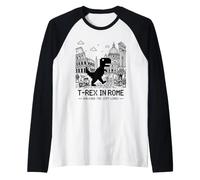 I Love Rome, Pixel Dinosaur in Rome Retro City Adventure Manche Raglan