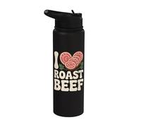 I Love Rosbif Meat Lover Funny Stainless Steel Insulated Water Bottle