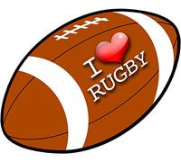 I love rugby - 10x8cm - Autocollant/Sticker