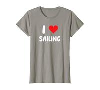 I Love Sailing - Sailor Captain Yacht Bosun Stew Boat T-Shirt, Femme, Ardoise, S