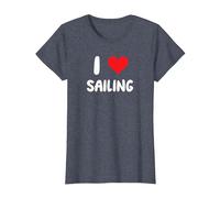 I Love Sailing - Sailor Captain Yacht Bosun Stew Boat T-Shirt, Femme, Bleu Chiné, S