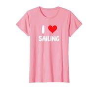 I Love Sailing - Sailor Captain Yacht Bosun Stew Boat T-Shirt, Femme, Rose, S