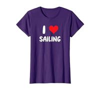 I Love Sailing - Sailor Captain Yacht Bosun Stew Boat T-Shirt, Femme, Violet, XS