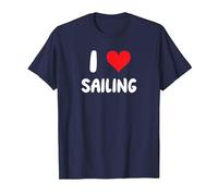 I Love Sailing - Sailor Captain Yacht Bosun Stew Boat T-Shirt, Homme, Bleu Marine, S