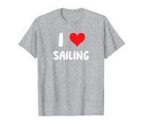 I Love Sailing - Sailor Captain Yacht Bosun Stew Boat T-Shirt, Homme, Gris Chiné, S