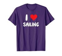 I Love Sailing - Sailor Captain Yacht Bosun Stew Boat T-Shirt, Homme, Violet, S