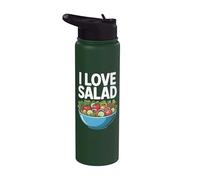 I Love Salad Vibrant Veggie Bowl Illustration Stainless Steel Insulated Water Bottle