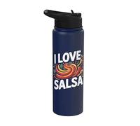 I Love Salsa Design vibrant Dance Fun Stainless Steel Insulated Water Bottle