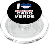 I Love Santo Antão Cabo Verde avec cœur drapeau du Cap-Vert PopSockets PopGrip pour MagSafe