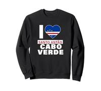 I Love Santo Antão Cabo Verde avec cœur drapeau du Cap-Vert Sweatshirt